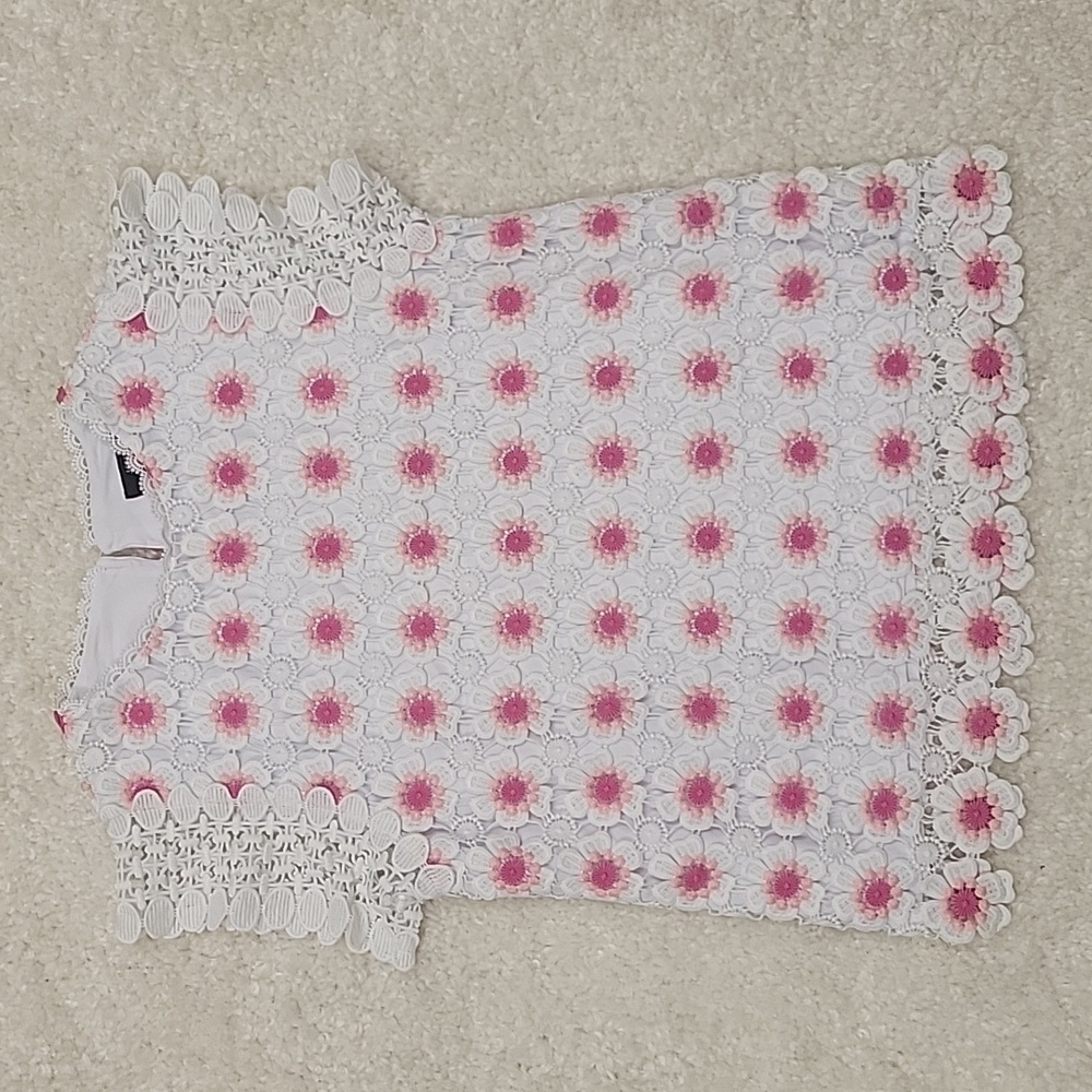 J. Crew stunning floral crochet knit blouse, size XS